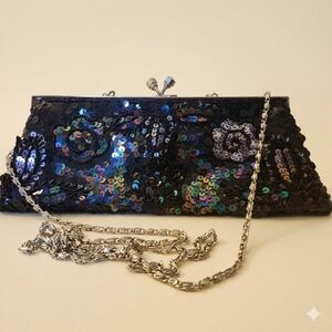 Vintage Max Mayer 90's Sequin And Beaded Evening Clutch